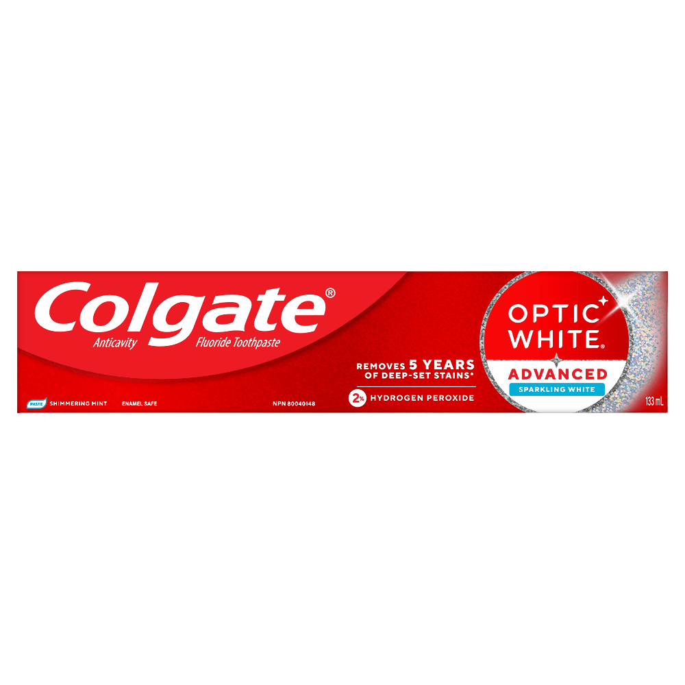 Colgate Optic White Advanced Sparkling White Toothpaste with 2% Hydrogen Peroxide, 24 Pack, Mint, 73 mL