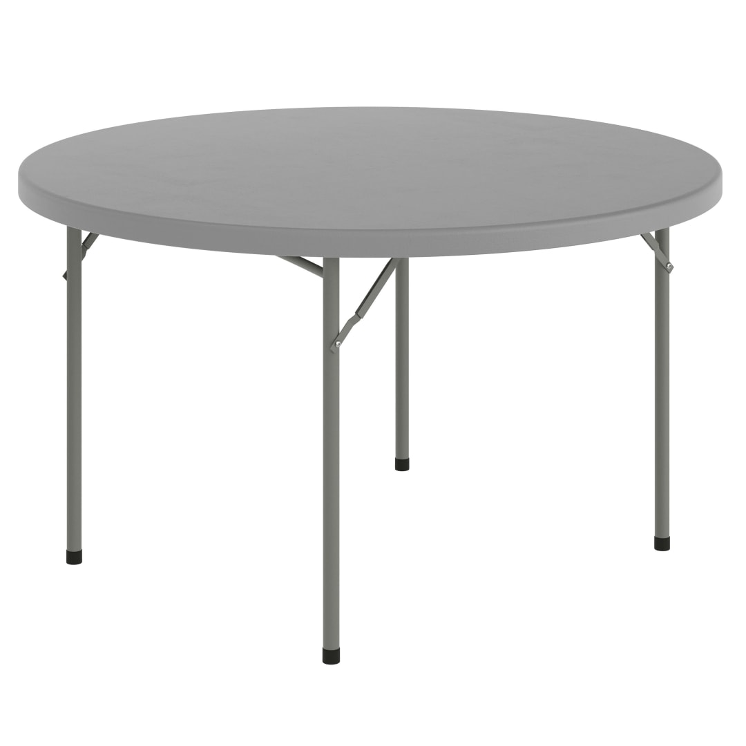 Kathryn 4-Foot Round Granite Dark Gray Plastic Folding Table