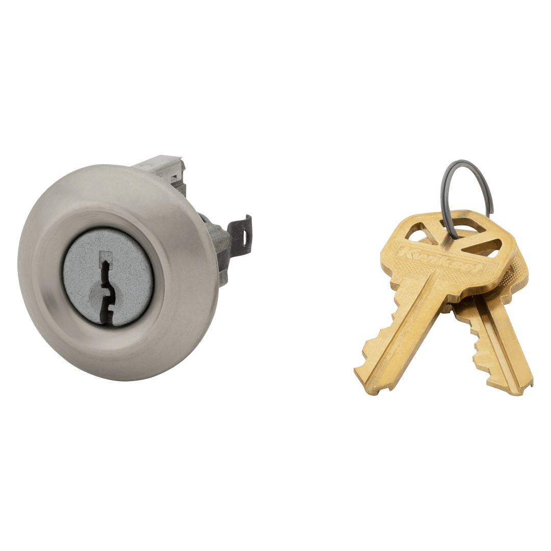 Pin &amp; Tumbler Cylinder and Cover for Polo Knob in Satin Nickel Finish