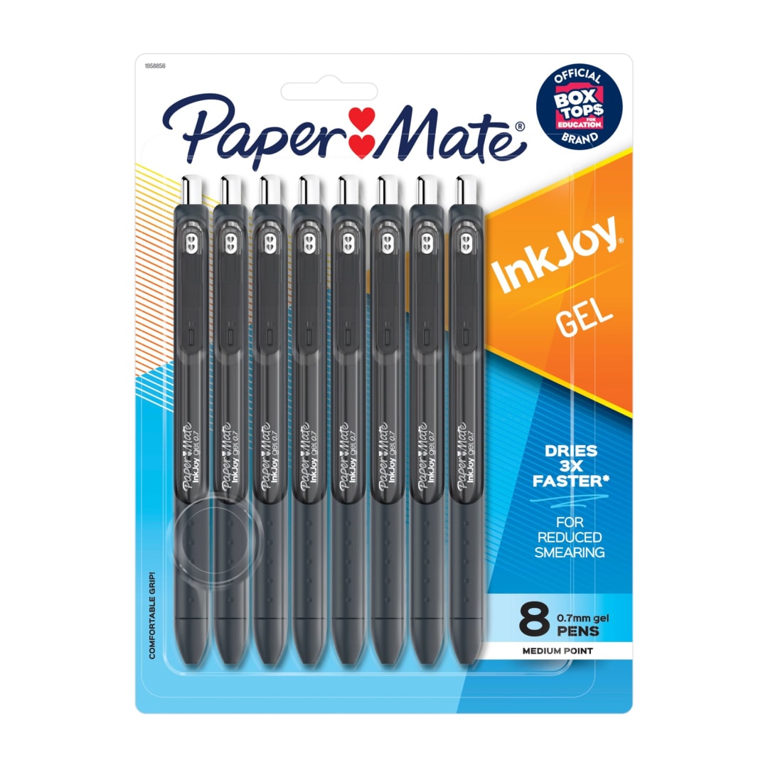 Paper Mate® InkJoy® Gel Pens, Medium Point, Black, 8 Pack