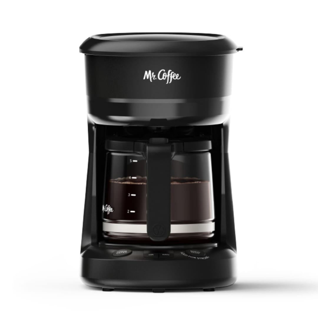 Mr. Coffee® 5 Cup Coffee Maker with Strong Brew Mode, Programmable Coffee Maker with Large Showerhead, Strong Brew Setting, Auto-Pause
REVISED
Mr. Coffee® 12 Cup Programmable Coffee Maker with Strong Brew Mode, Auto-Pause, Black