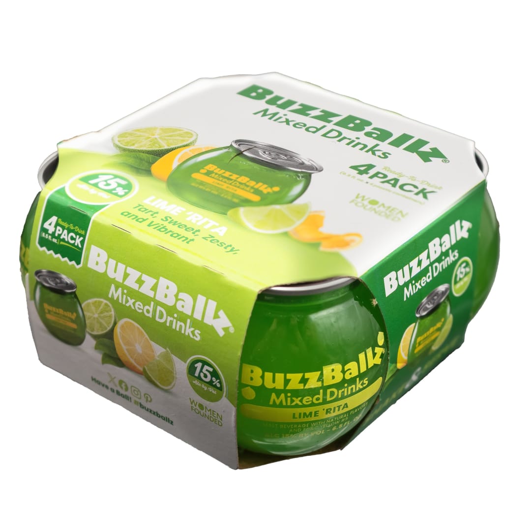 BuzzBallz Lime Rita Cocktails 4 Pack 6.5fl oz Shot Cups 30 Proof
