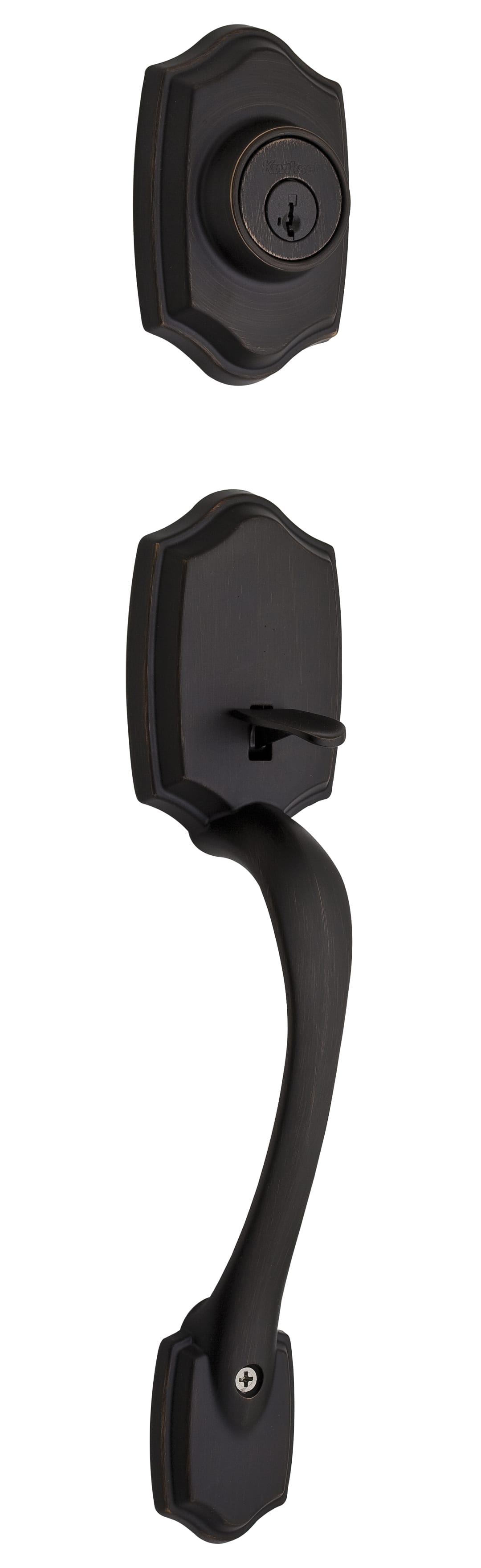 Belleview Single Cylinder Exterior Only Handleset featuring SmartKey Security™ in Venetian Bronze