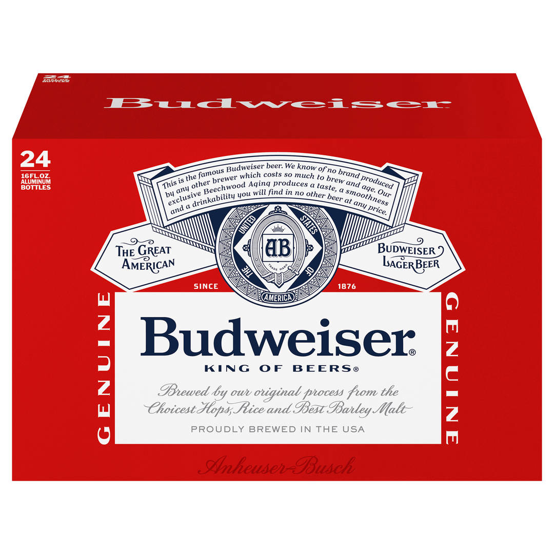 Budweiser Lager Beer 24 - 16 fl oz Bottles