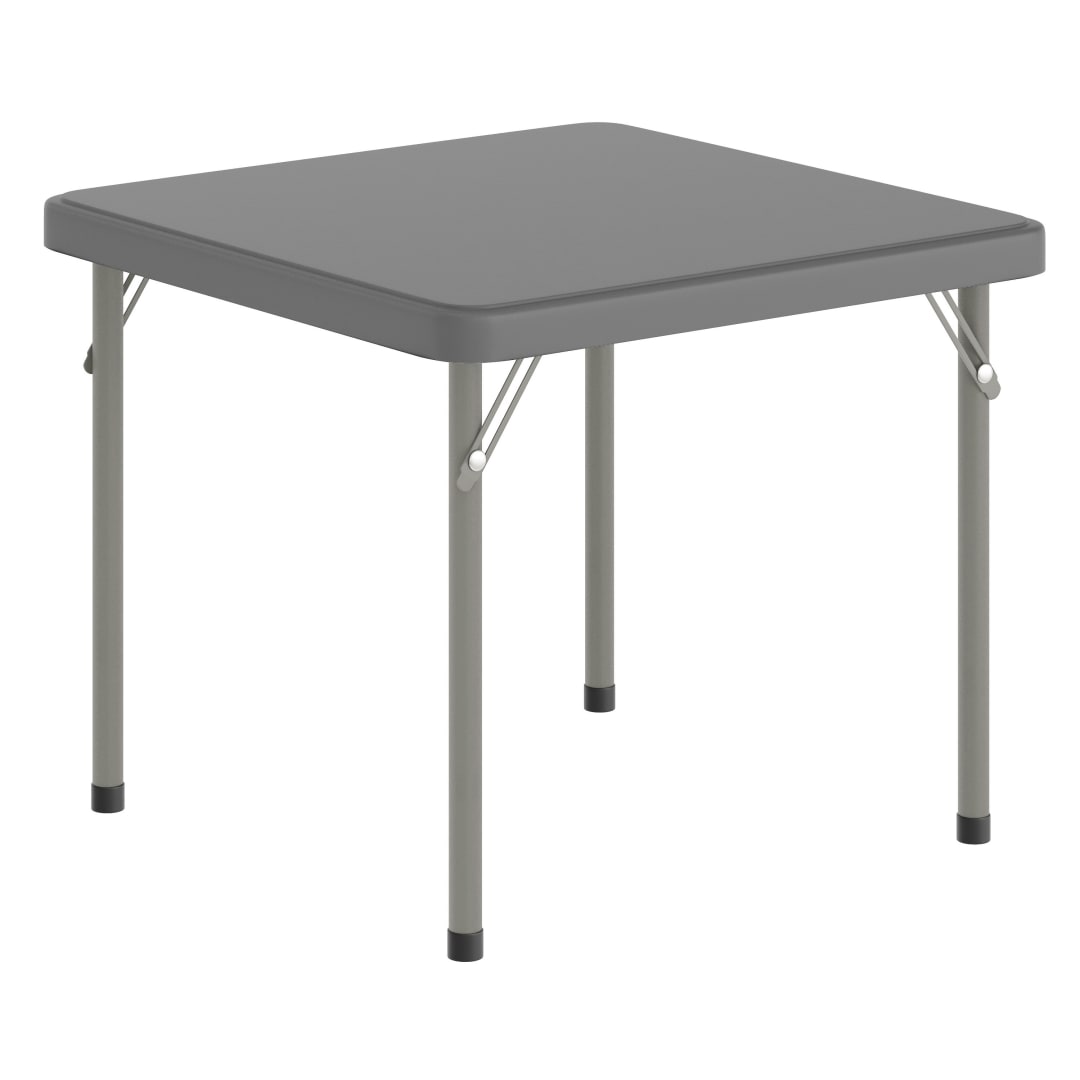 Paige 24x24 Kid's Granite Gray Plastic Folding Table with Locking Legs