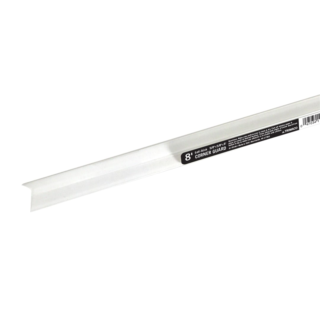 Corner Guard, Self-Stick, Clear, 5/8"x5/8"x8'