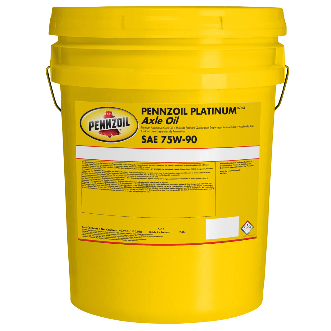 Pennzoil Platinum Synthetic 75W-90 Axle Gear Oil, 110 Pound Keg
