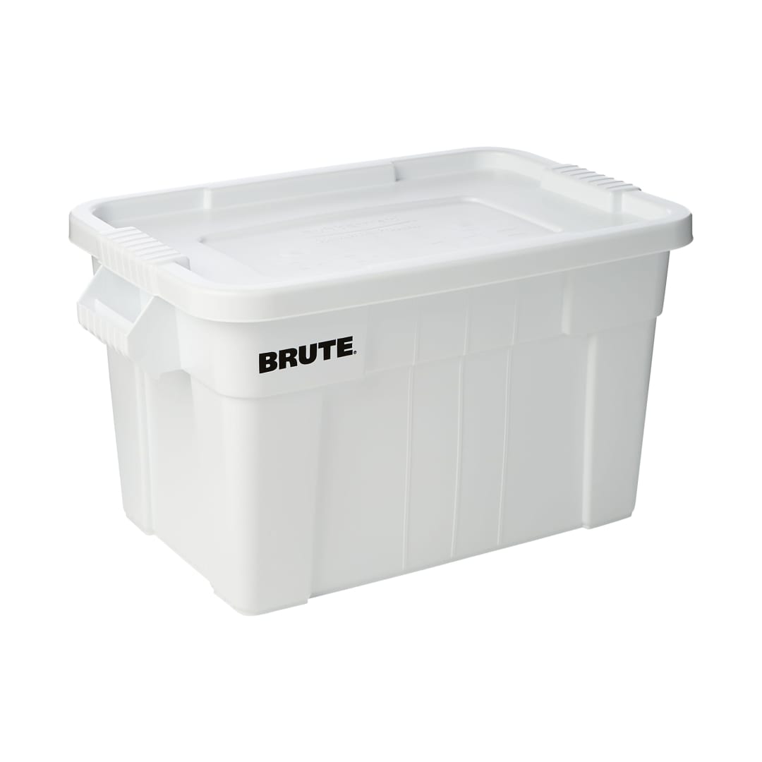 BRUTE® 20 GAL TOTE WITH LID, WHITE