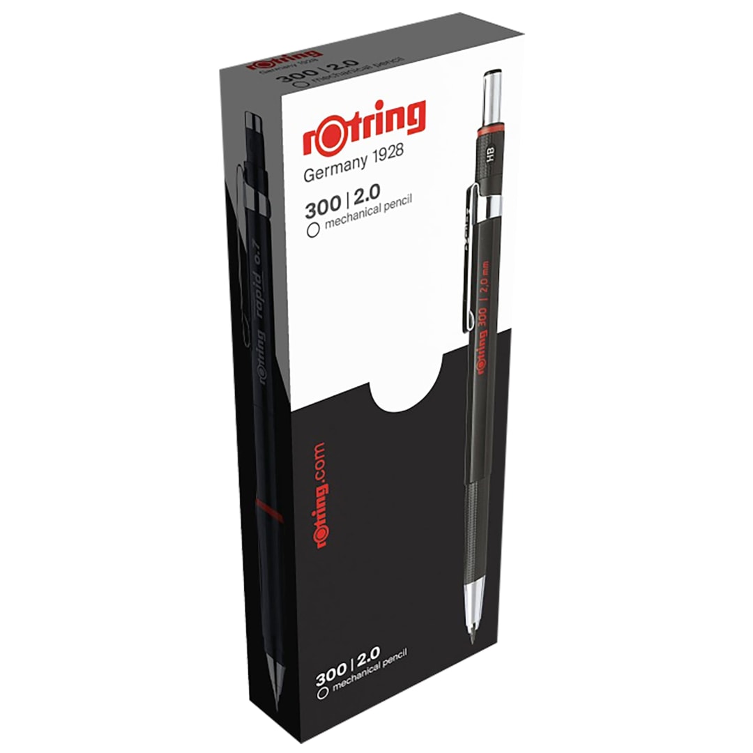 rOtring 300 Mechanical Pencil | 2.0 mm | Black | 12 Count