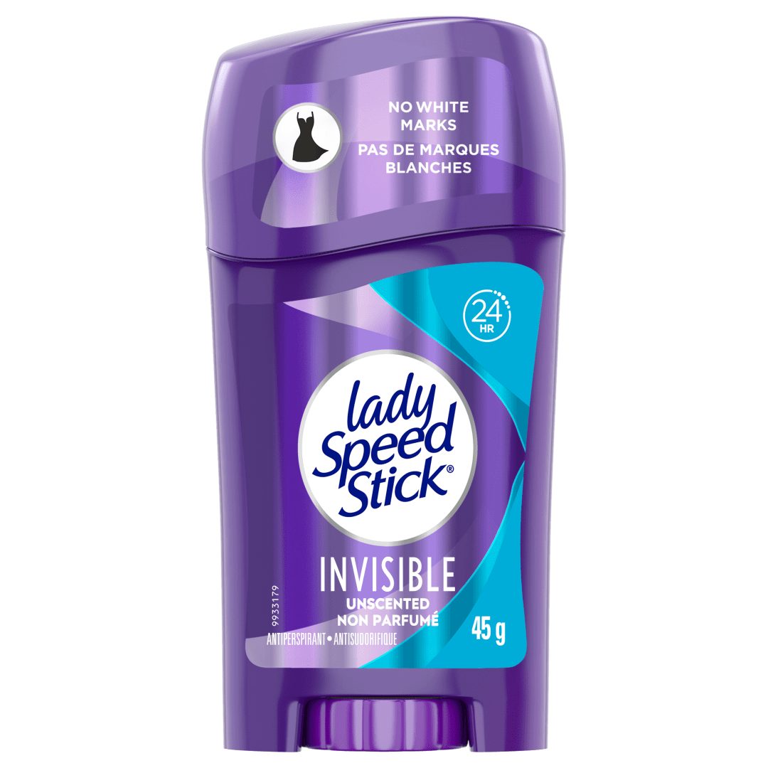 Lady Speed Stick Antiperspirant Deodorant, Invisible, Unscented, 45g