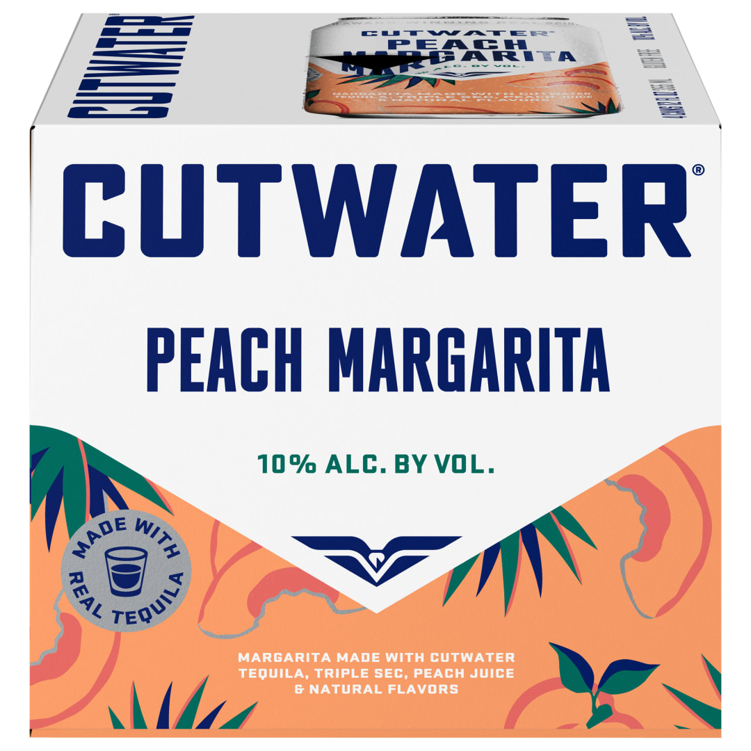 Cutwater Peach Margarita 4 pack, 12 fl oz Cans