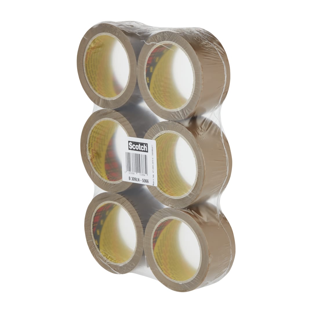 Scotch® General Purpose Low Noise Box Sealing Tape 309, Brown, 50 mm x 66 m