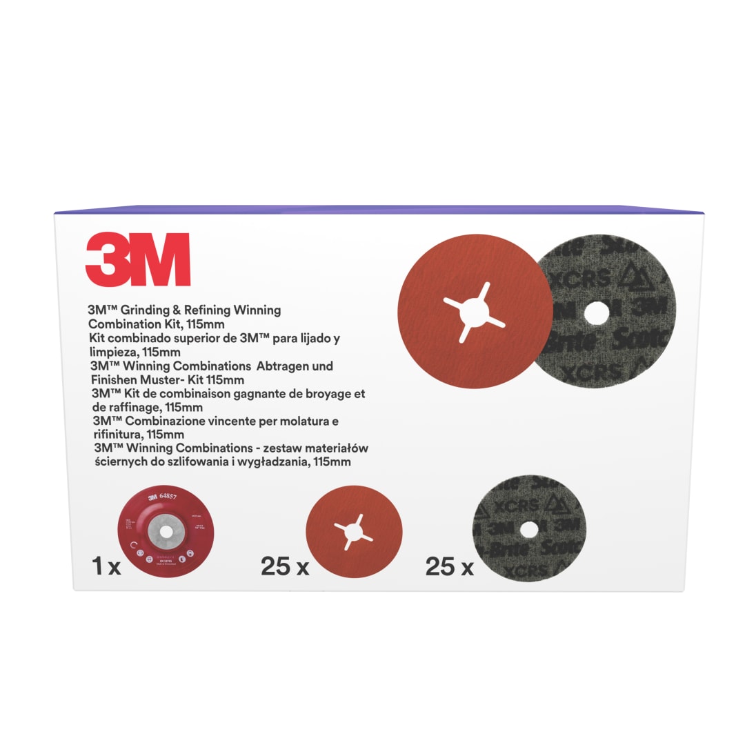 3M™ Grinding &amp; Refining Kit, includes 115 mm 787C and PN-DH Disc, with 1 Düz Disk Yedek Taban, 1 ea/Kit