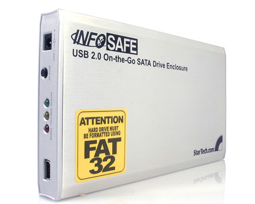 InfoSafe SATA 2.5" USB 2.0 On-The-Go Drive Enclosure