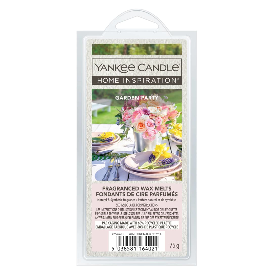 Yankee Candle Home Inspiration Scented Wax Melts | Garden Party | Up to 4 Hours of Fragrance | Perfect Gifts for Women | 6 Count