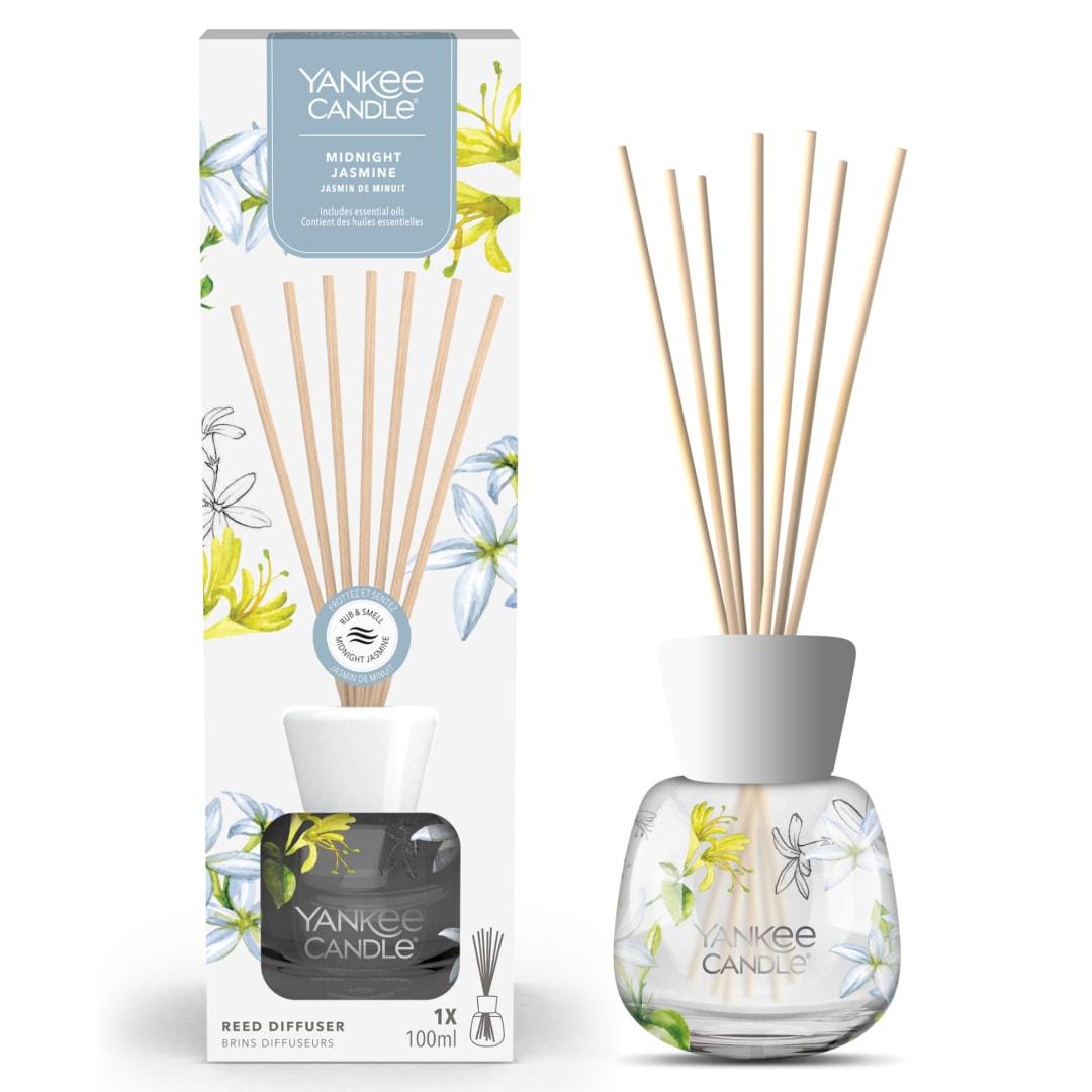Yankee Candle® Signature Reed Diffuser | Midnight Jasmine | 100ml | Up to 6 Weeks of Fragrance | Perfect Gifts for Women