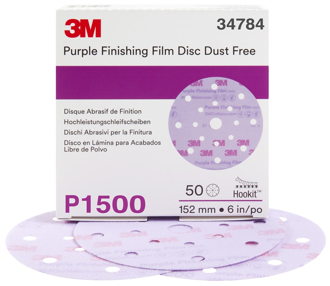 3M™ Hookit™ Brúsny kotúč Purple 260L, 150 mm, 17 Dier, P1500, 34784