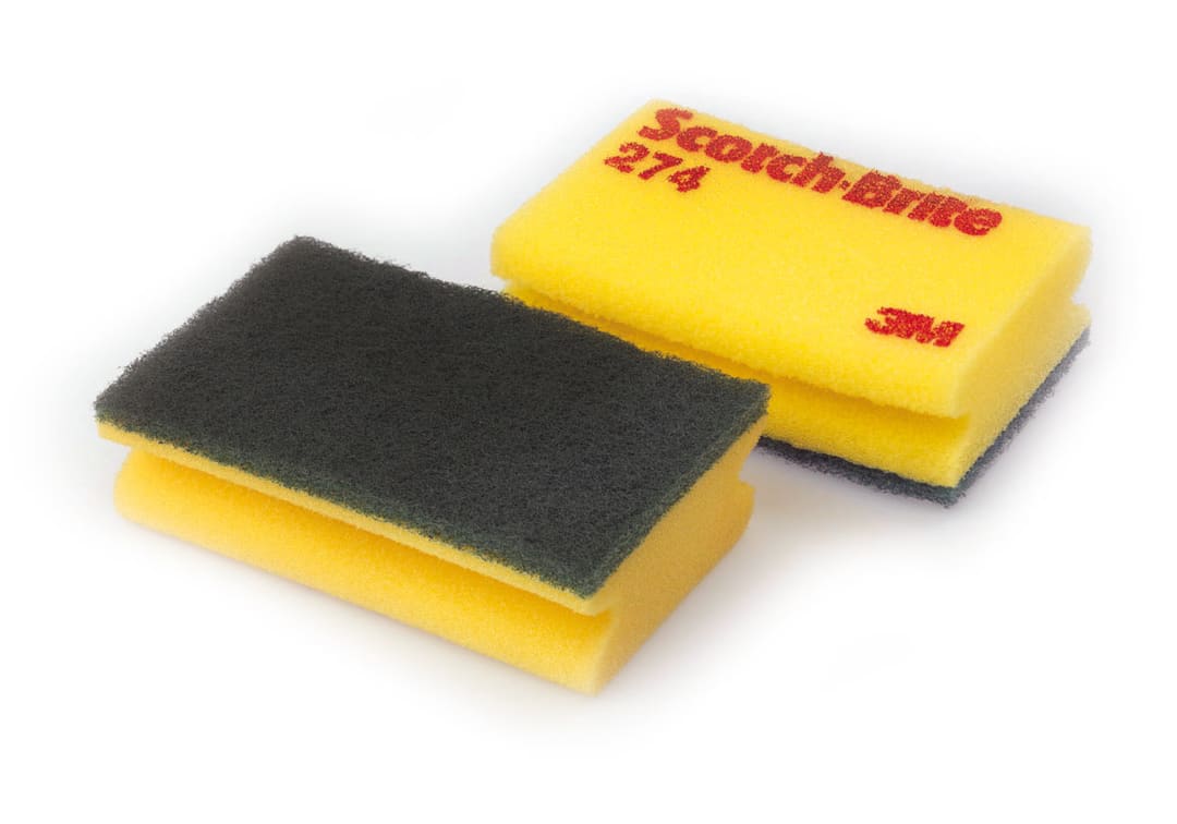 Scotch-Brite™ Schwamm 274, Gelb/Grün, 95 mm x 158 mm, 10/Packung