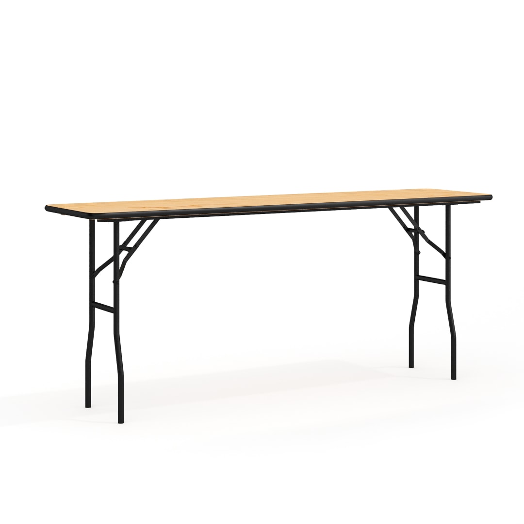 Gael 6-Foot Rectangular Wood Folding Training / Seminar Table with Smooth Clear Coated Finished Top