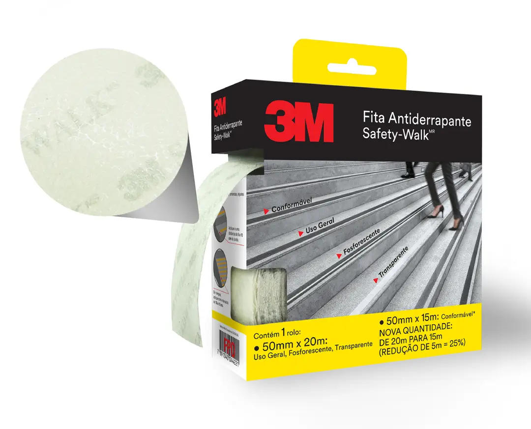 Fita Antiderrapante  3M™ Safety-Walk® Uso Geral, Transparente, 50 mm x 20 m