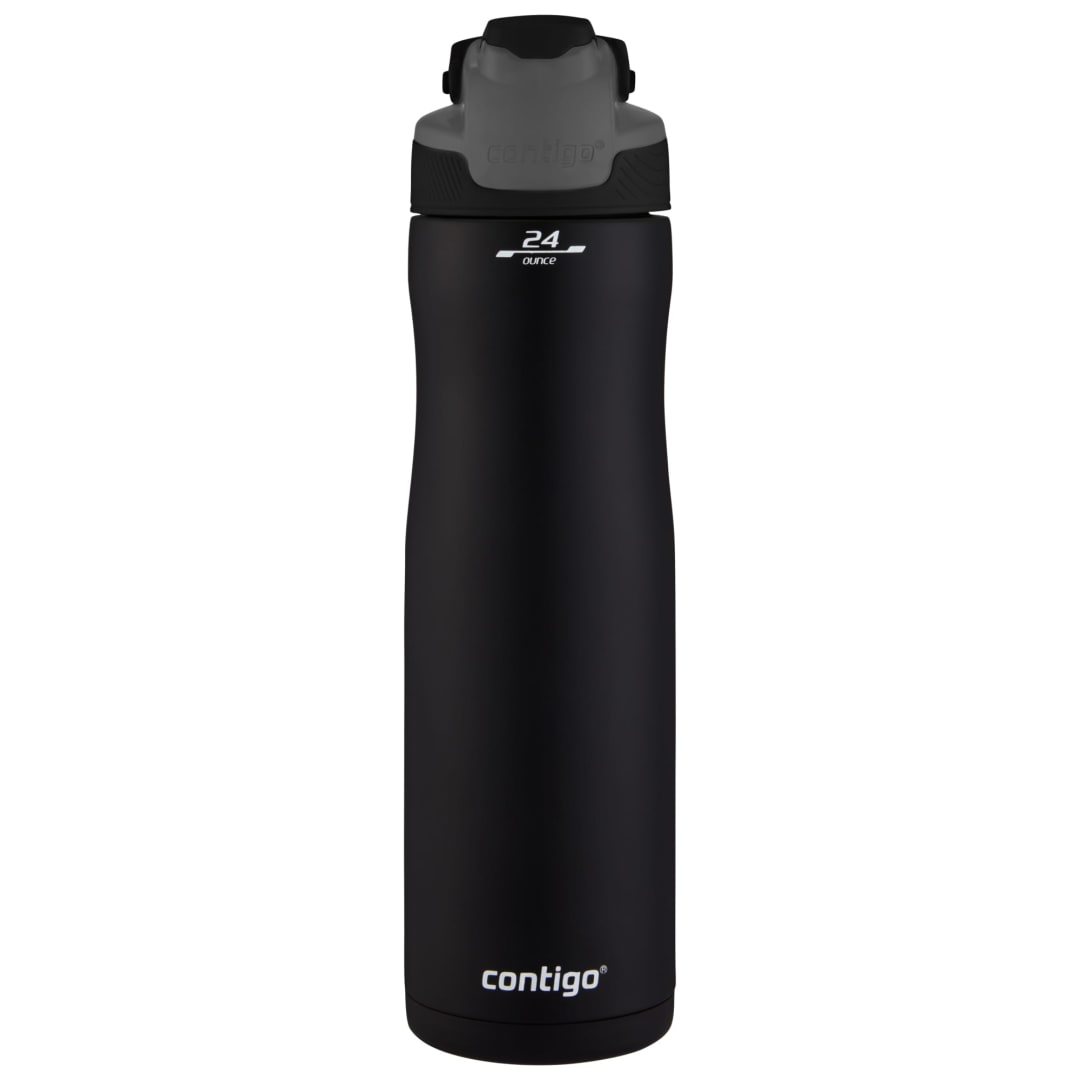 Contigo® Drinking Bottle AUTOSEAL® Chill Matte Black, stainless steel water bottle with AUTOSEAL® technology, insulated bottle keeps beverages cool for up to 28 hours, BPA-free, 720ml.