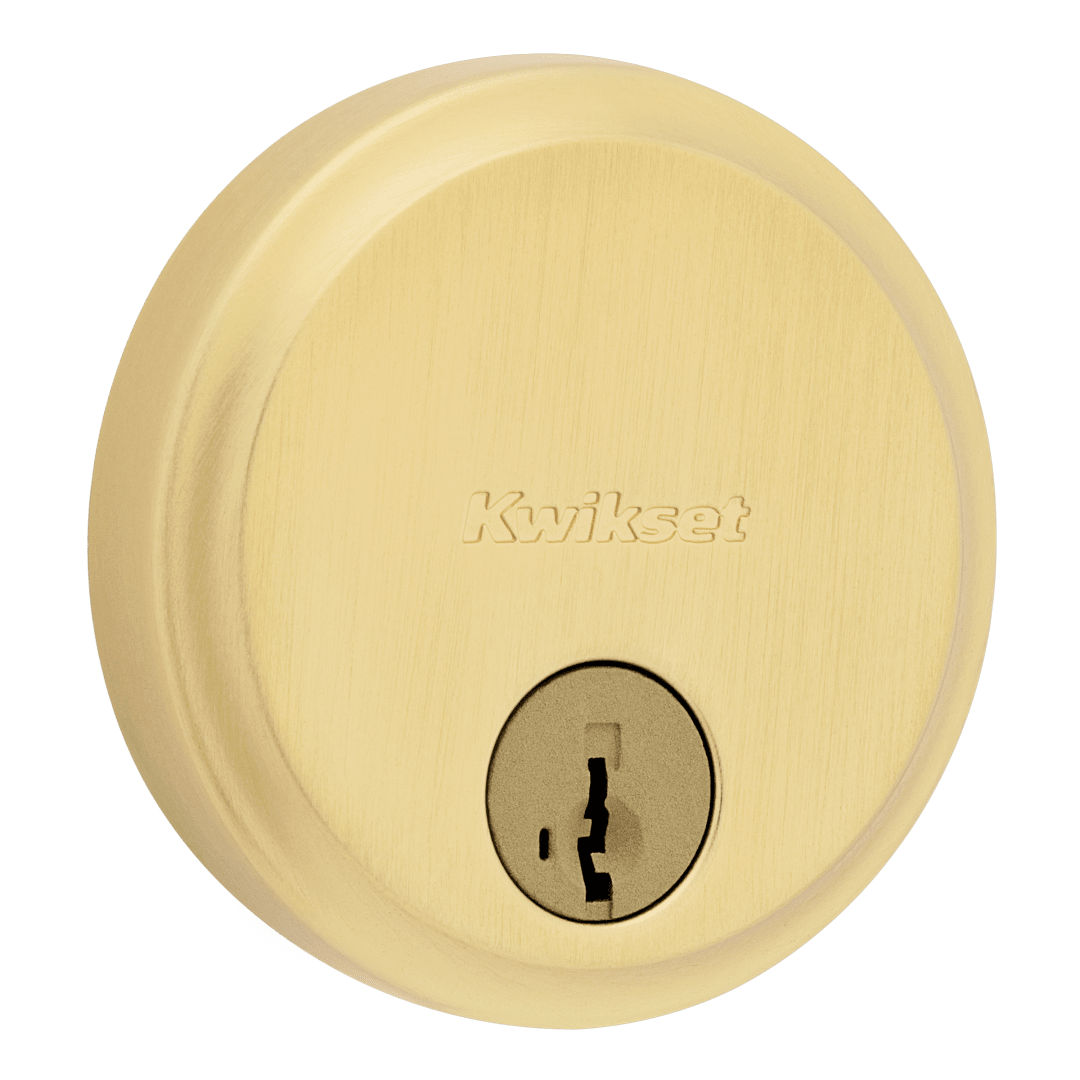 258 Hometown Keyed One Side Low Profile Deadbolt featuring SmartKey Security™ in Satin Brass