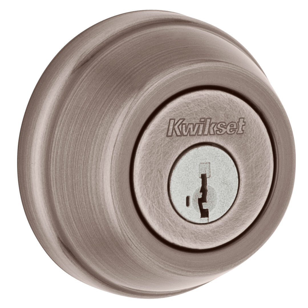 780 Deadbolt, Keyed One Side, featuring SmartKey Security™ in Antique Nickel