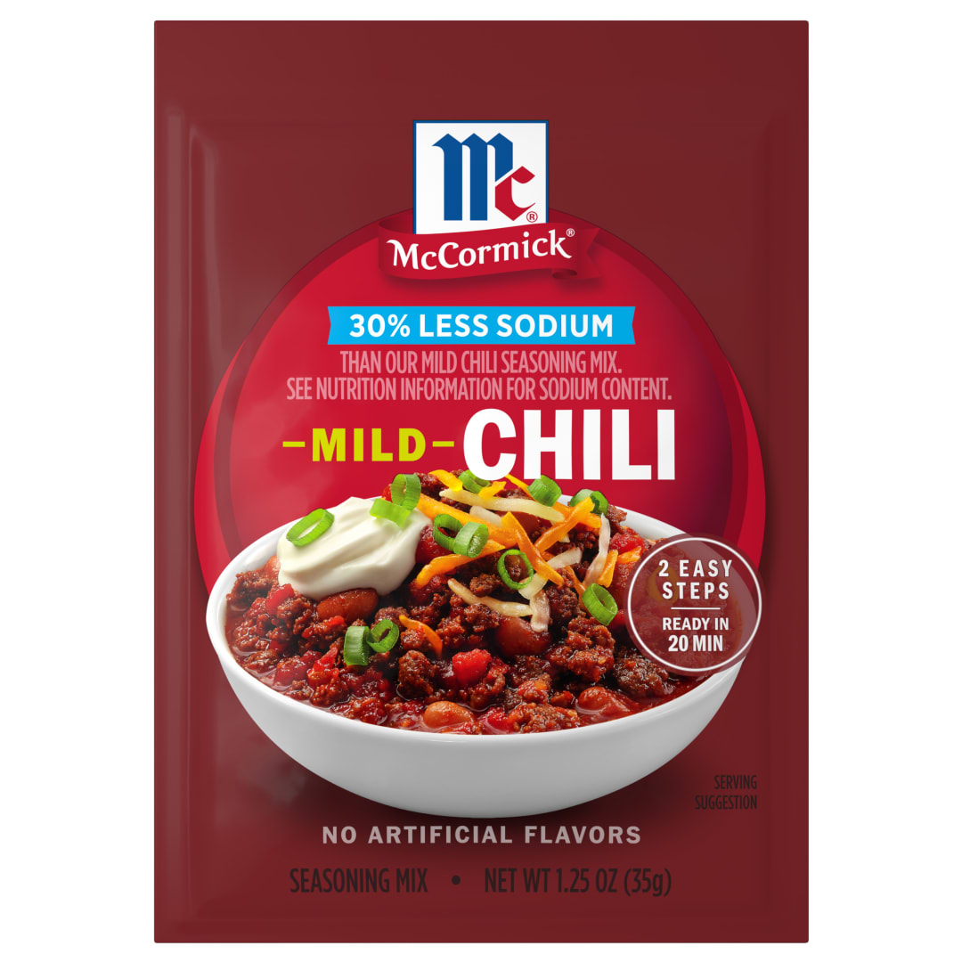 McCormick® 30% Less Sodium Chili Mild Seasoning Mix, 1.25 oz