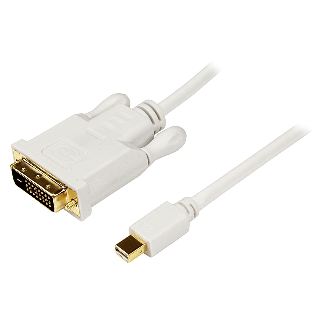 6 ft White Mini DisplayPort to DVI Cable
