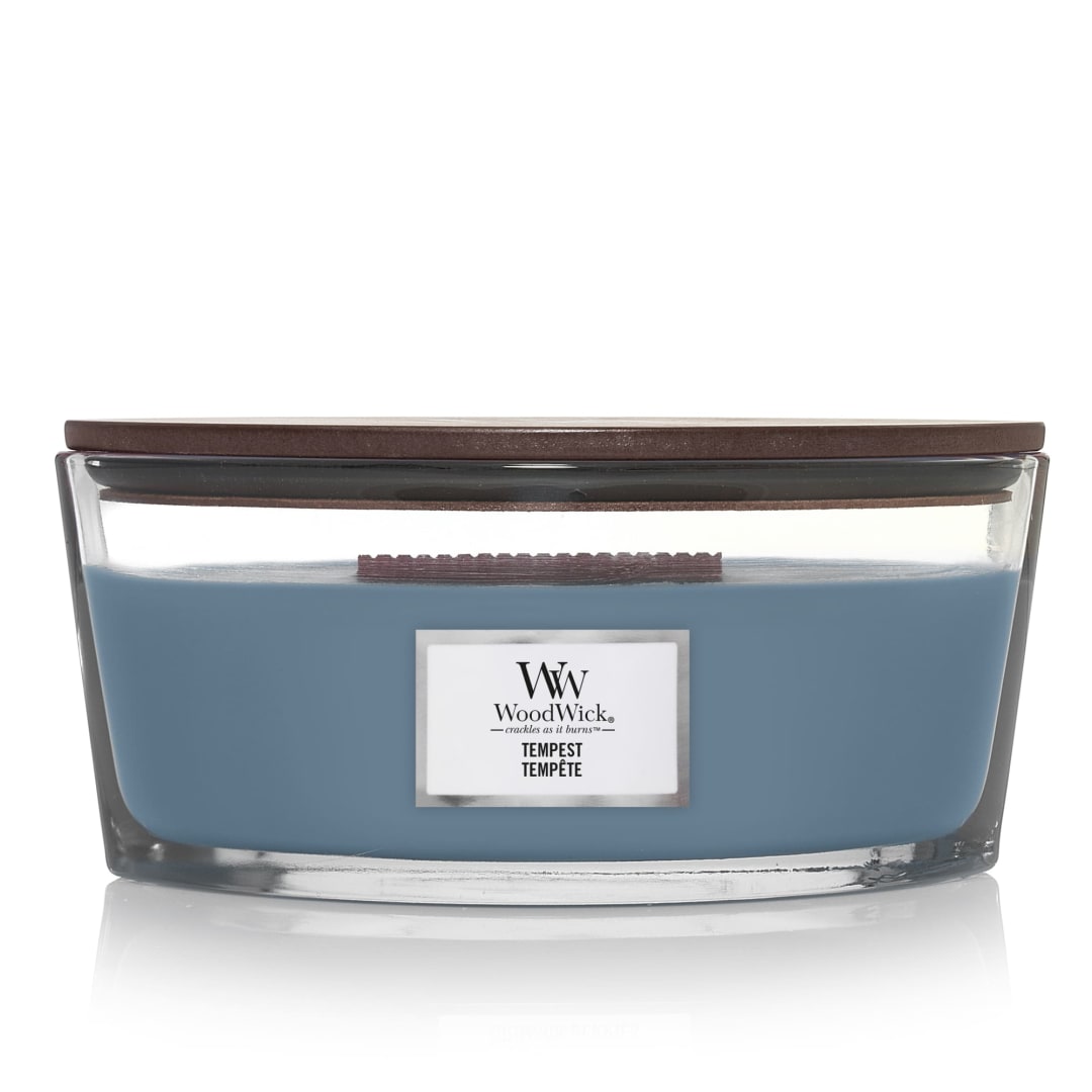 WoodWick Scented Candle with Crackling Wick | Tempest Ellipse Candle | Long Burning Candles: Up to 50 Hours Burn Time | Perfect Gifts for Women