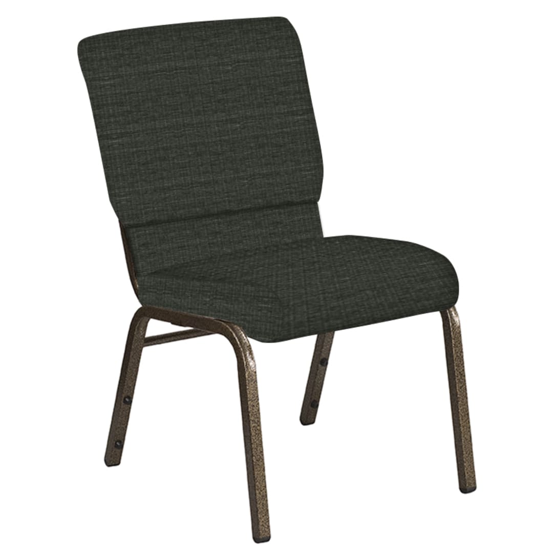 18.5''W Church Chair in Highlands Jet Fabric - Gold Vein Frame
