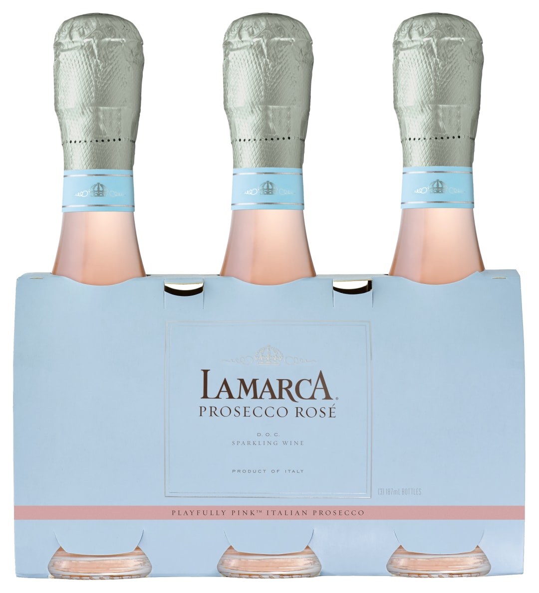 La Marca Prosecco Rosé Sparkling Wine 3 Single Serve 187ml Bottles