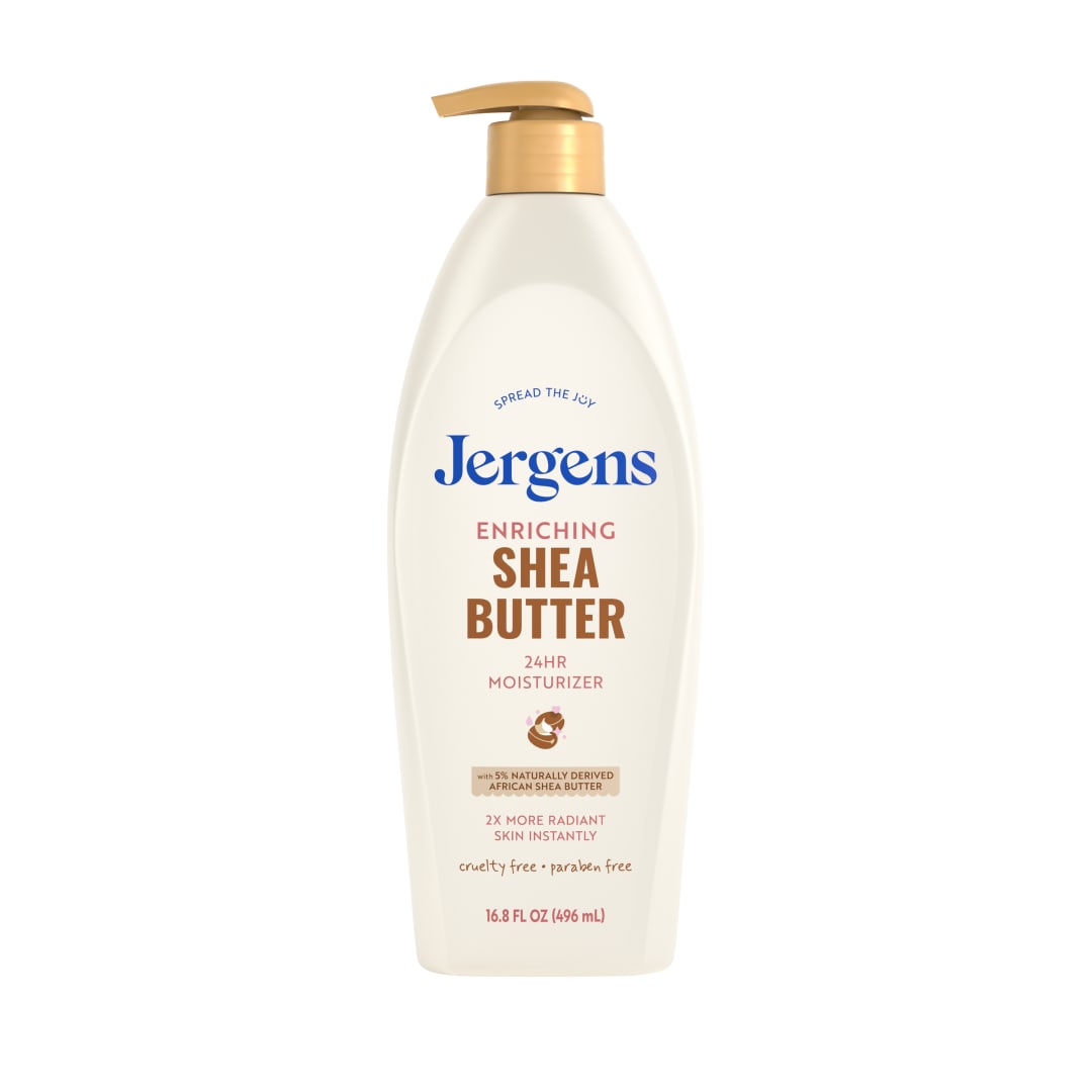 Jergens Shea Butter Body Lotion, Deep Moisturizer for Dry Skin, 16.8 fl oz