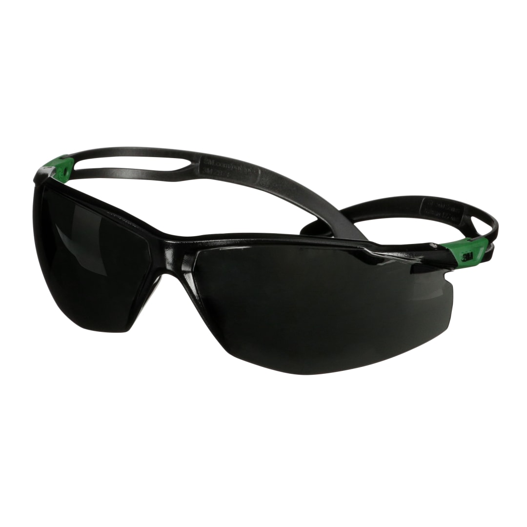 3M™ SecureFit™ 500 İş Güvenliği Gözlükleri, Yeşil/Siyah çerçeve, Çizilmeye Dayanıklı + (K), IR 5,0 Gri lens, SF550ASP-GRN-EU, 20/Kutu
