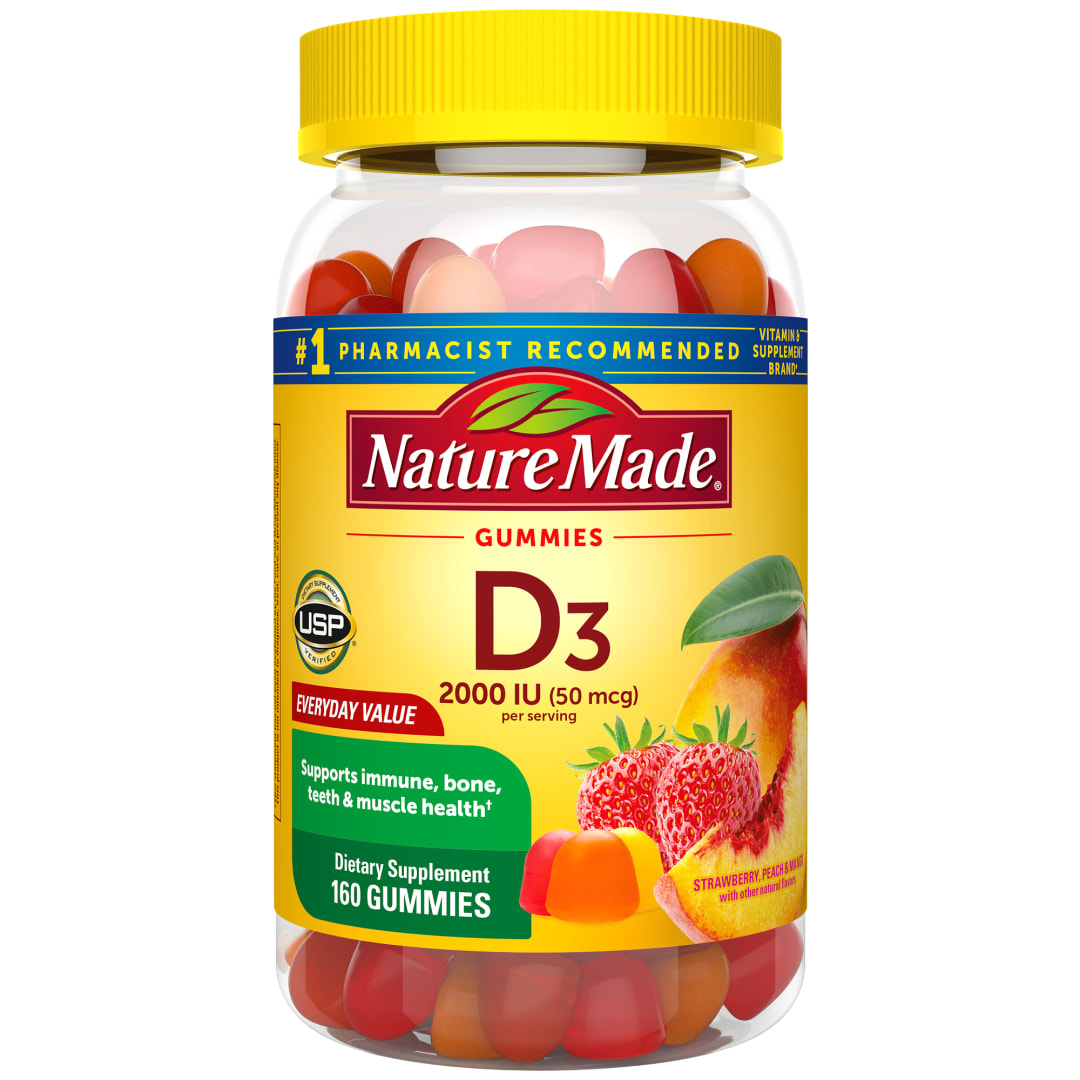 Nature Made Vitamin D3 2000 IU (50 mcg) per serving Gummies, 160 Count