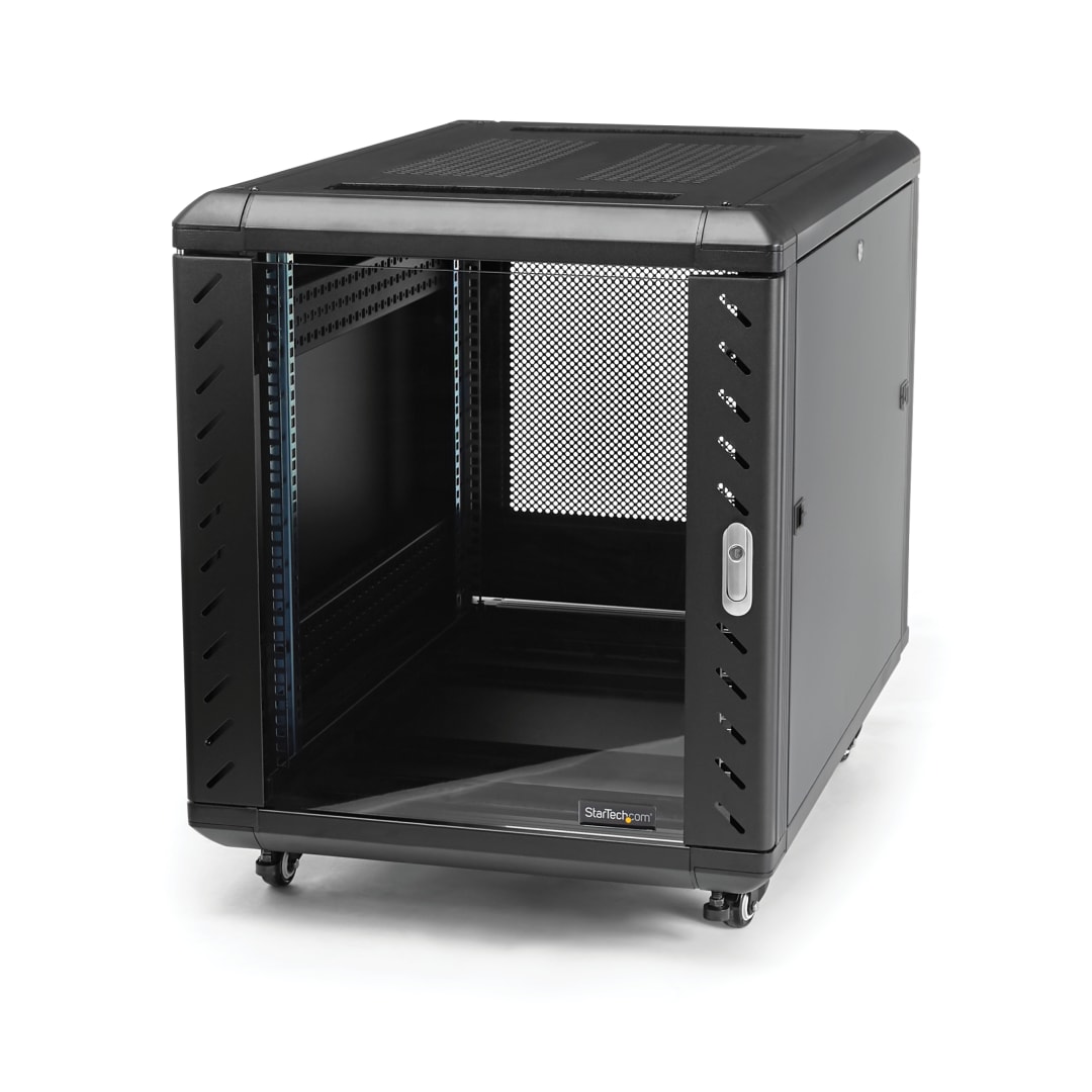 12U Knock-Down Server Rack Cabinet with Casters - 29 in Deep