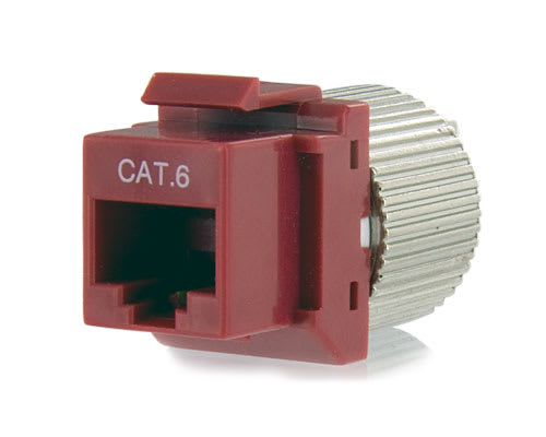 Red Tooless Category 6 Keystone Jack