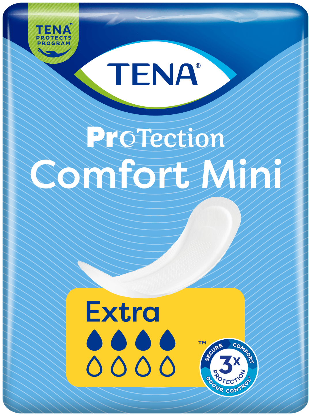 TENA Comfort Mini Extra – Discreet Incontinence Pads with Extra Absorption, Odour Control &amp; Long-Lasting Dryness - Pack of 30