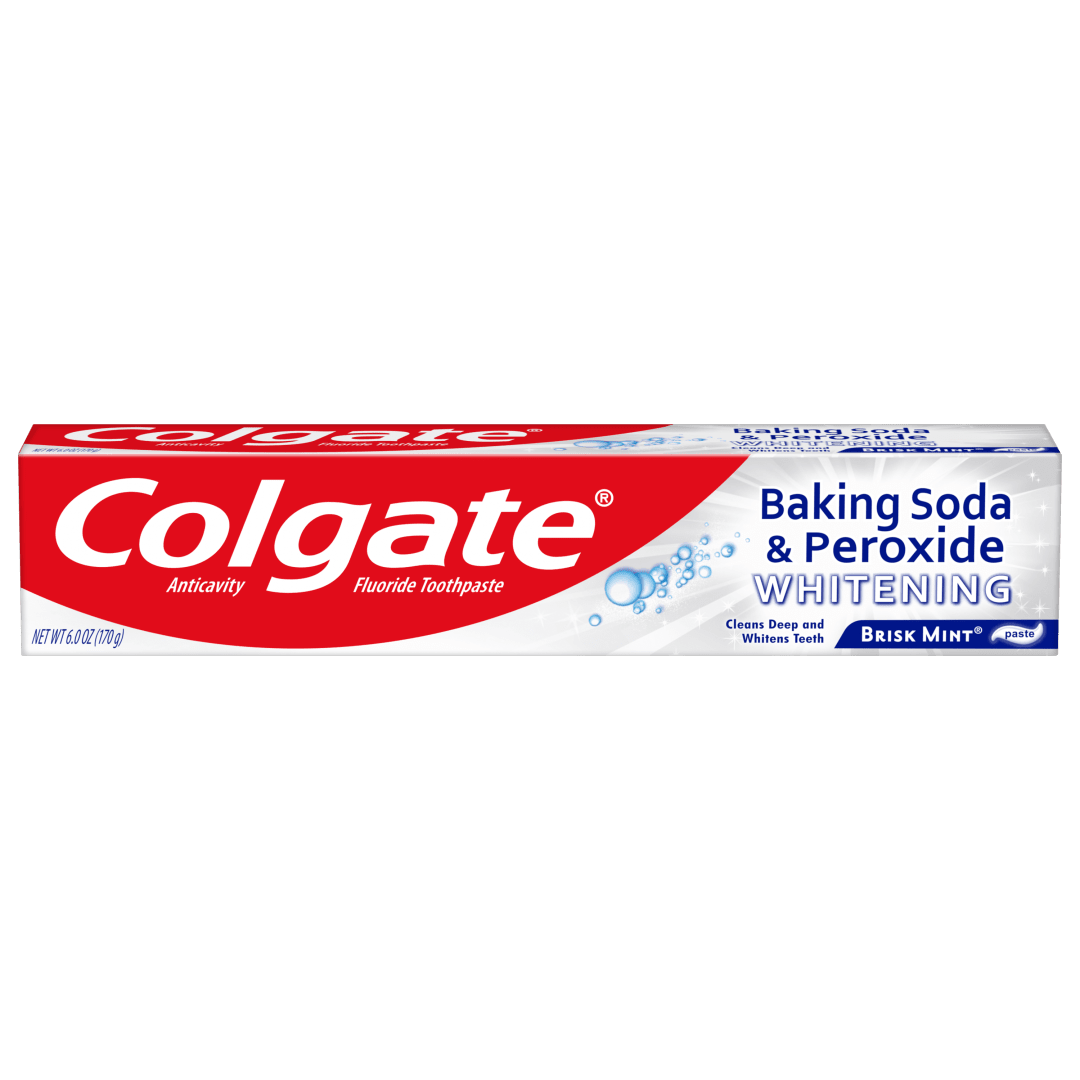 Colgate Baking Soda and Peroxide Whitening Toothpaste, Brisk Mint - 6 Ounce