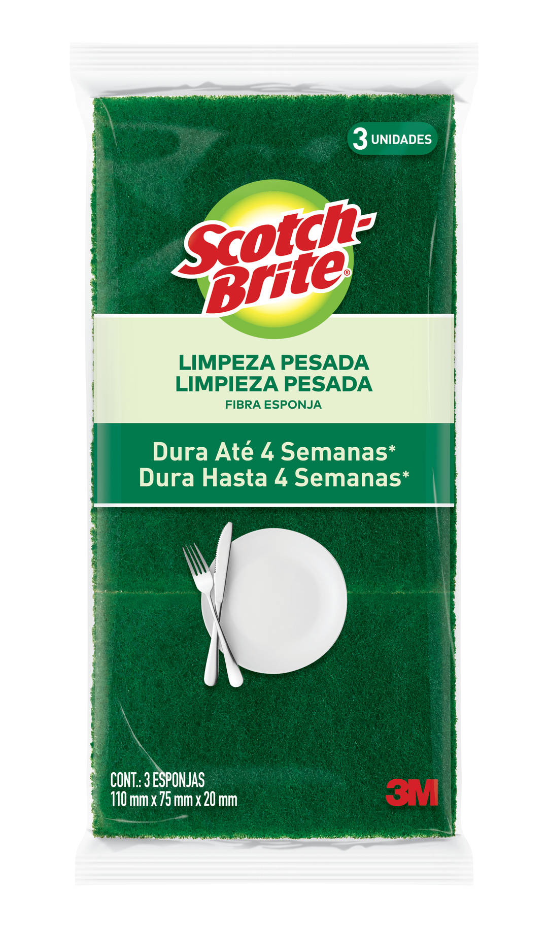 Esponja de Limpeza Pesada Scotch-Brite™, 360 Pacotes com 3 Unidades