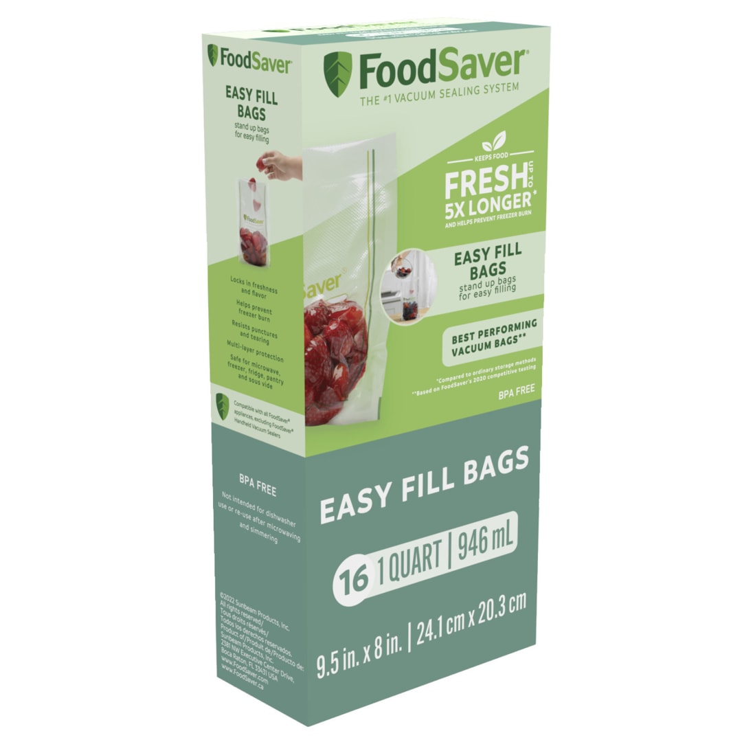 FoodSaver® Easy Fill 1 Quart Vacuum Sealer Bags, 16 Count