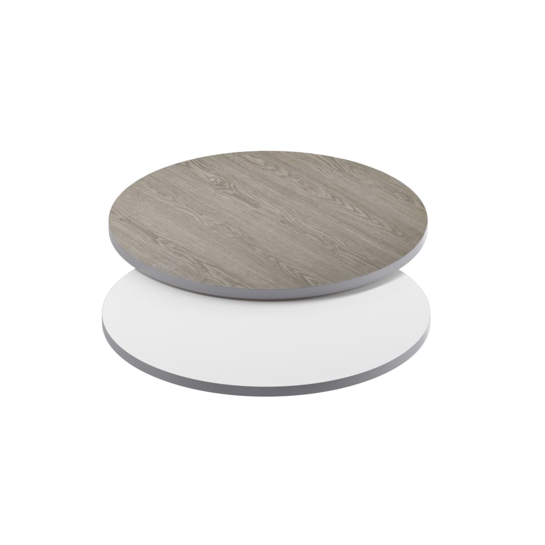Glenbrook 30" Round Table Top with White or Gray Reversible Laminate Top