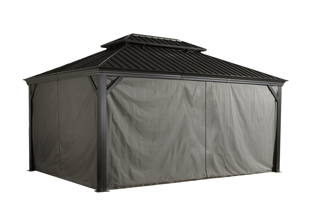 Sojag Monaco 12 x 16 x 7 ft Grey Curtains for Gazebo, Spun Polyester