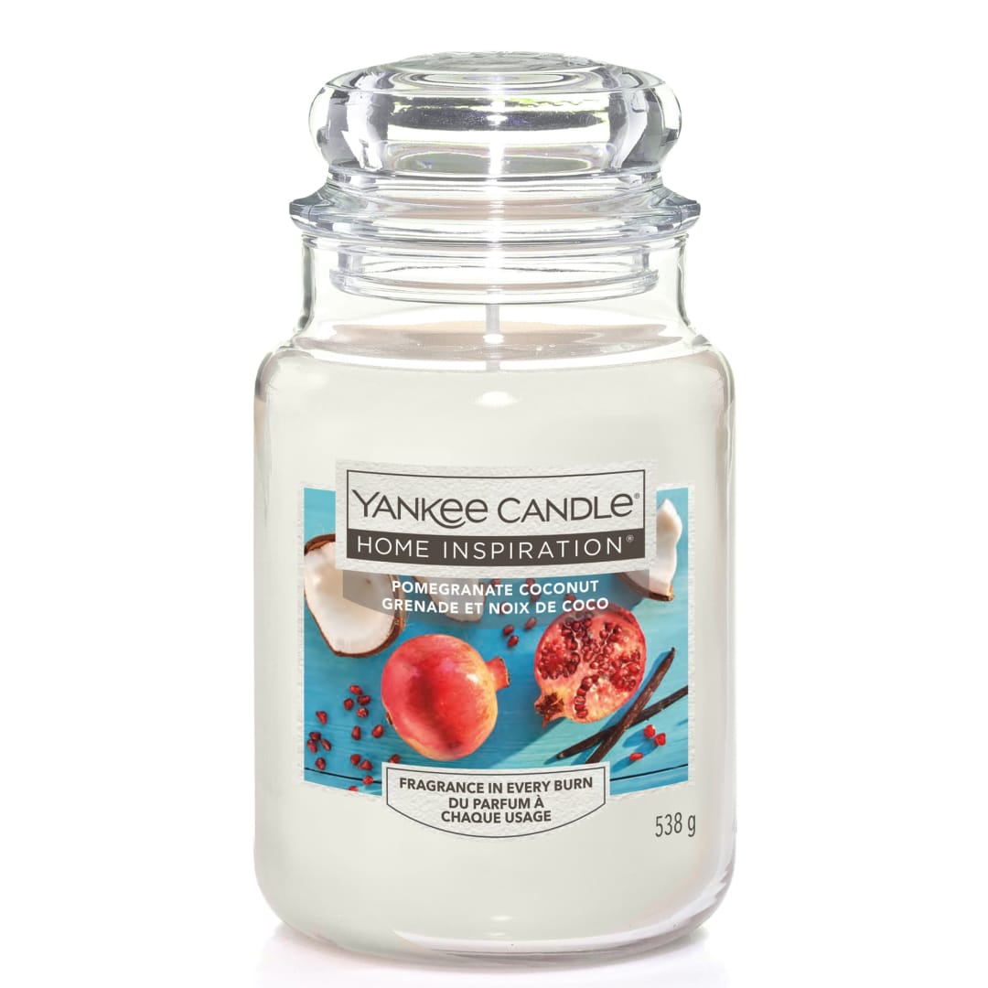 Yankee Candle® Home Inspiration Scented Candle | Pomegranate Coconut Large Jar Candle | Burn Time: up to 150 Hours
