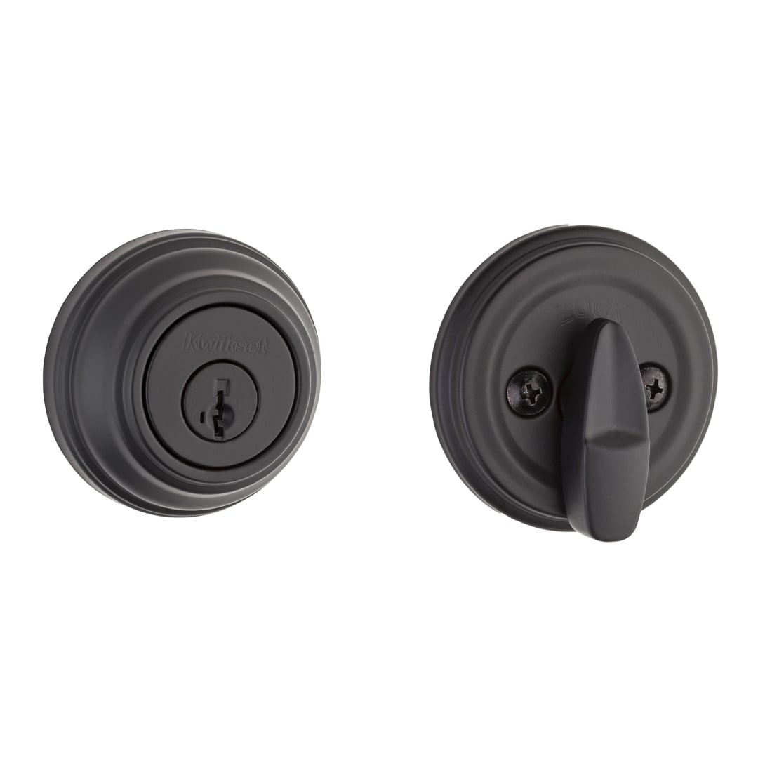 980 Single Cylinder Deadbolt in Matte Black featuring SmartKey Security