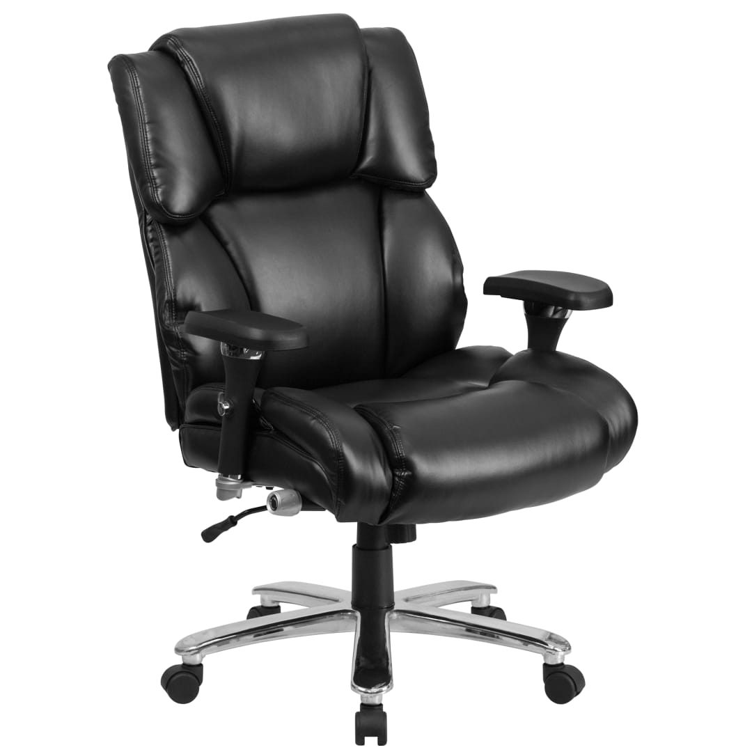 HERCULES Series 24/7 Intensive Use Big &amp; Tall 400 lb. Rated Black LeatherSoft Executive Lumbar Ergonomic Office Chair
