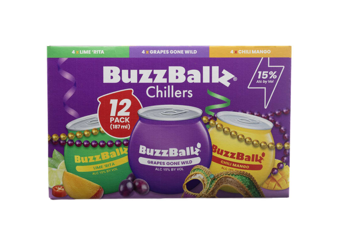 Buzzballz Mardi Gras Variety Cocktail 12 Pack 187ml 30 Proof