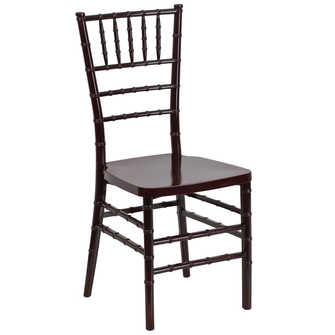 20 Pack HERCULES PREMIUM Series Mahogany Resin Stacking Chiavari Chair