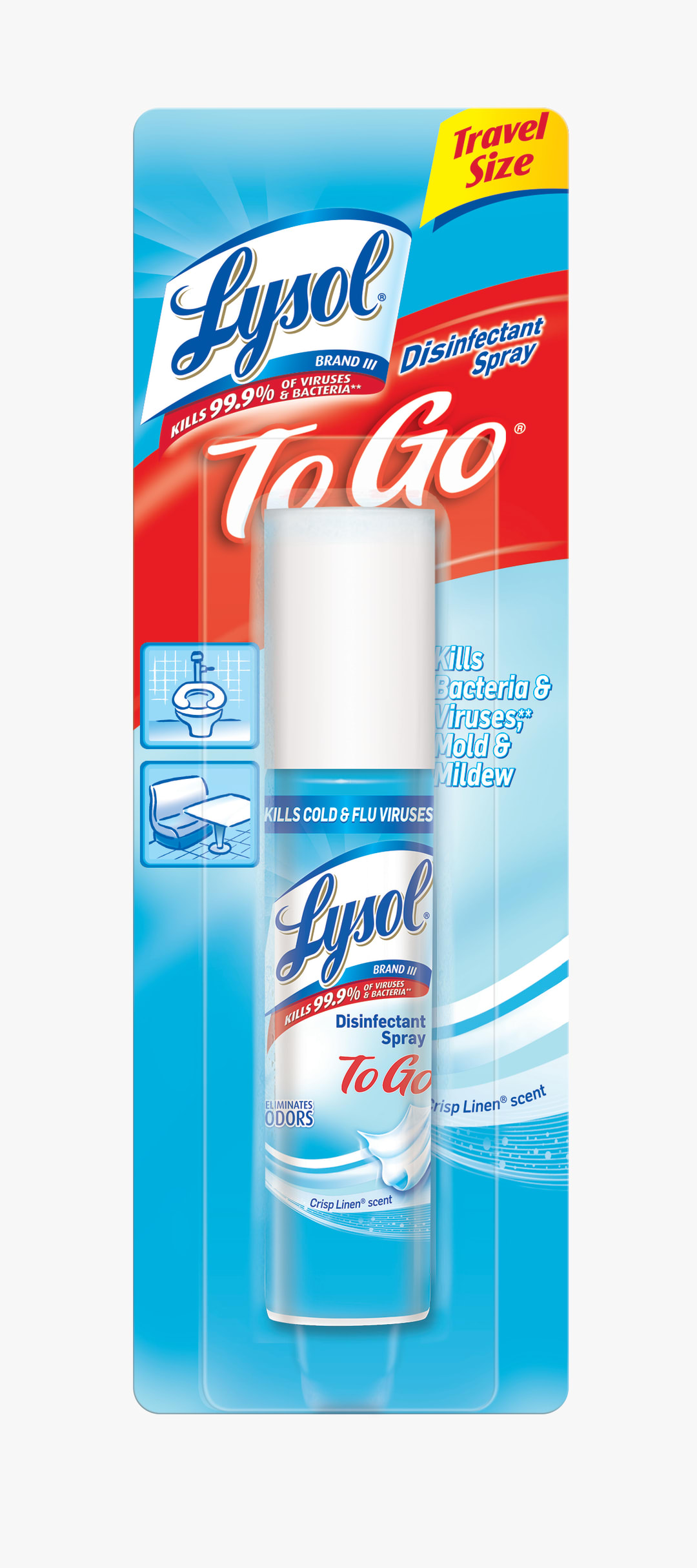 LYSOL® Disinfectant Spray - `To Go` - Crisp Linen® 12/1 oz.
