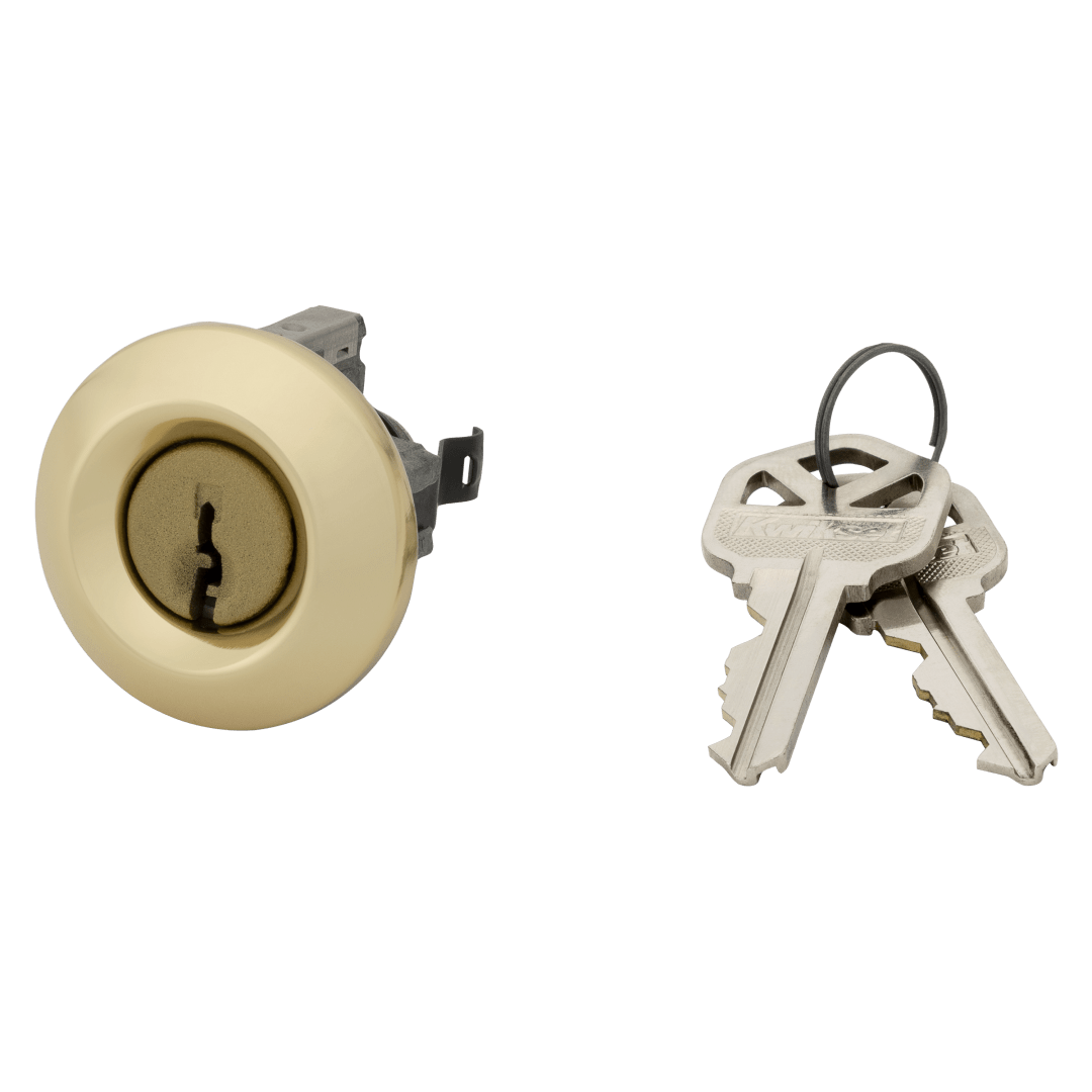 Pin &amp; Tumbler Cylinder &amp; Cover for Polo Knob in Polished Brass